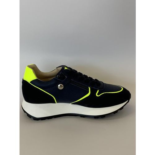 Luca Sneaker Blauw+kleur jongens (Runner Fluo Geel - 2201) - Schoenen Luca