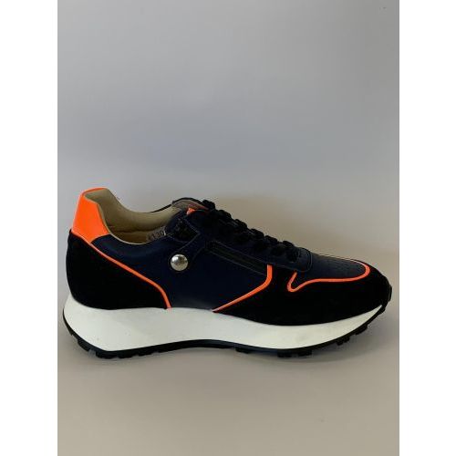Luca Sneaker Blauw+kleur jongens (Runner Fluo Oranje - 2201) - Schoenen Luca