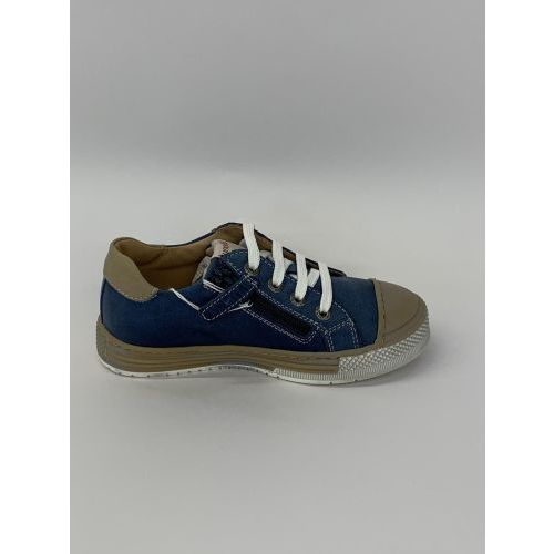 Lunella Sneaker Blauw jeans jongens (Veterschoen +Rits Top - 22638) - Schoenen Luca