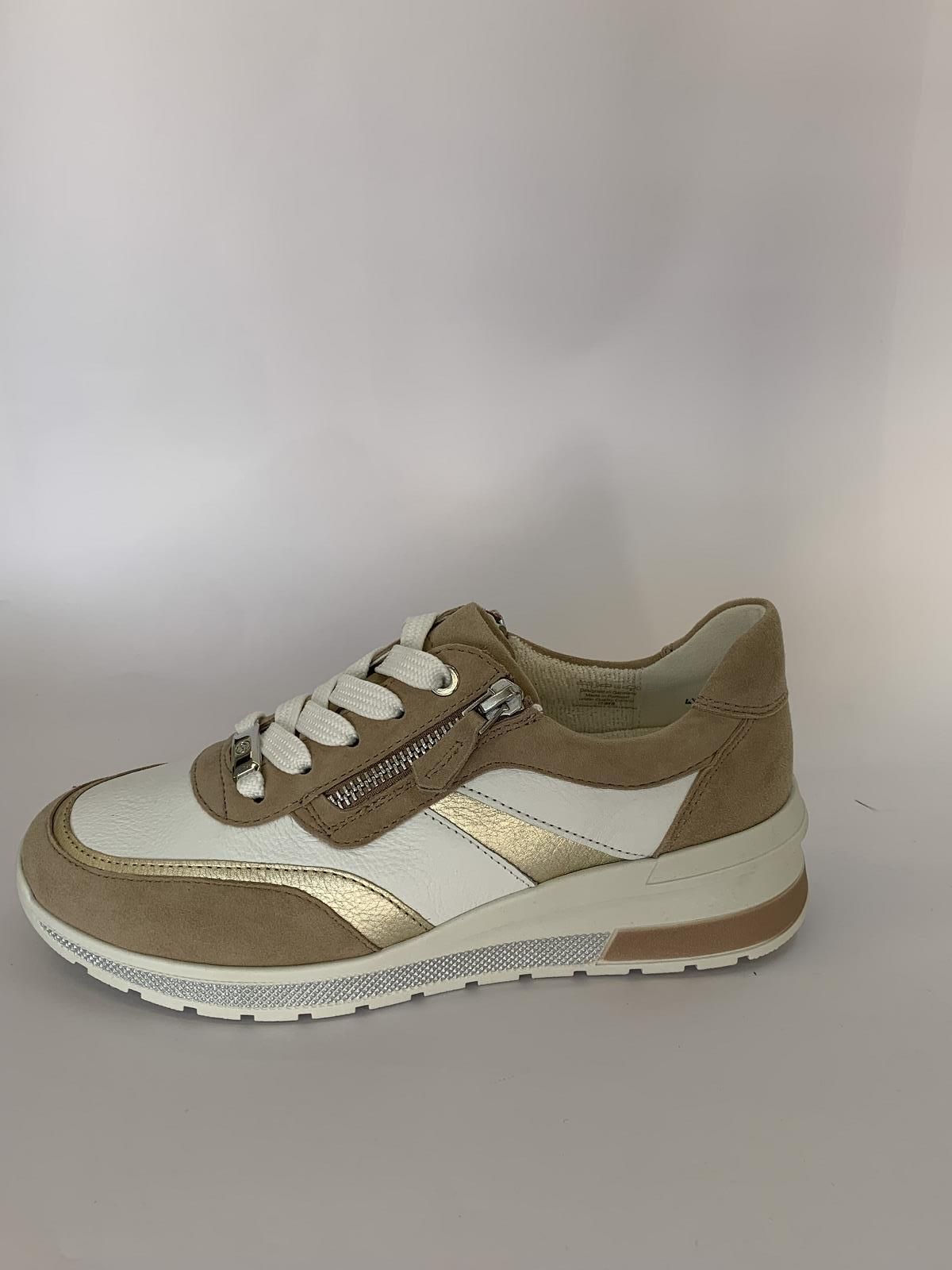 Ara Veterschoen Wit+kleur dames (Sneaker Wit-Beige - 8414-06) - Schoenen Luca