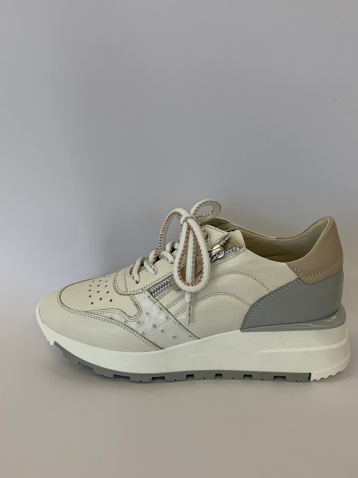 DL Sport Sneaker Wit+kleur dames (Veter Wit/Rose Perfo - 5280) - Schoenen Luca