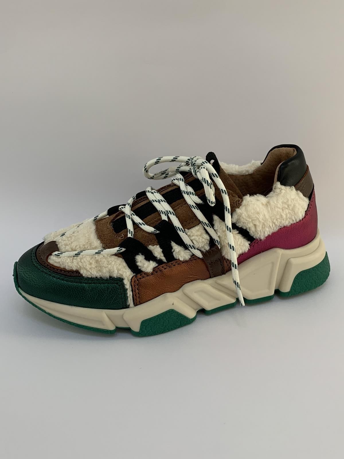 DWA  RS Sneaker Bruin+kleur dames (Sneaker Teddy Gr/Br - Los Angeles) - Schoenen Luca