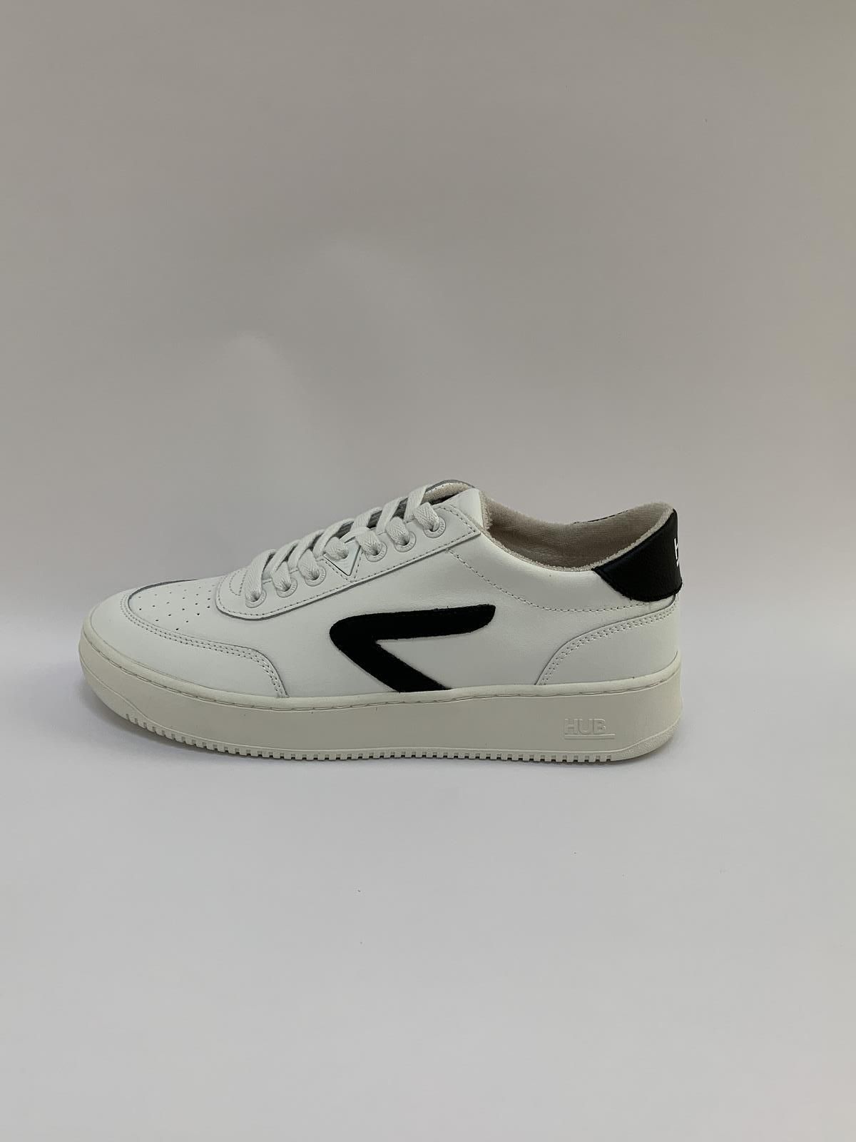 HUB Sneaker Wit+kleur heren (Sneaker Force Wit-Zwart - Baseline) - Schoenen Luca