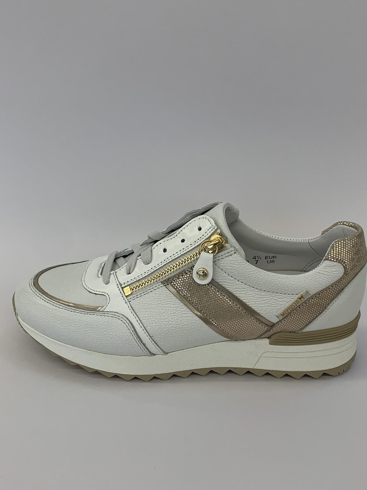 Mephisto Sneaker Wit+kleur dames (Runner Rits Wit - Toscana) - Schoenen Luca