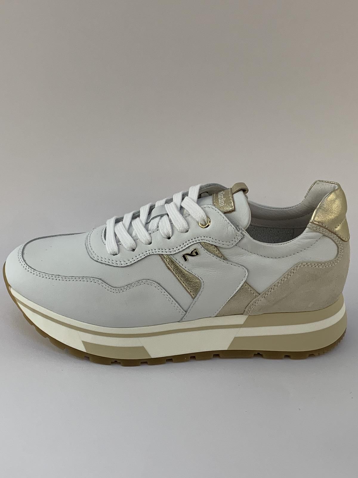 Nero Giardini Sneaker Wit+kleur dames (Runner Combi Gold - 8070) - Schoenen Luca