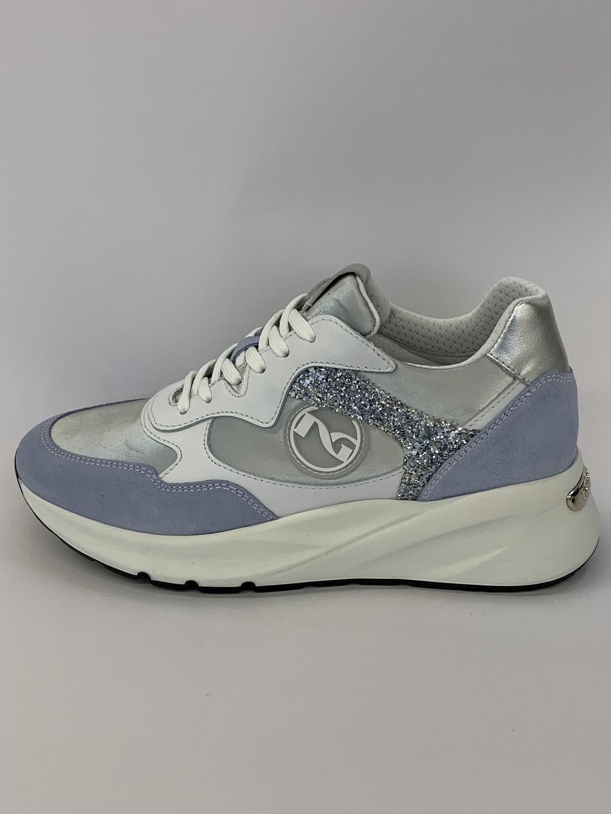 Nero Giardini Sneaker Wit+kleur dames (Sneaker Glitter Lbl - 8042) - Schoenen Luca