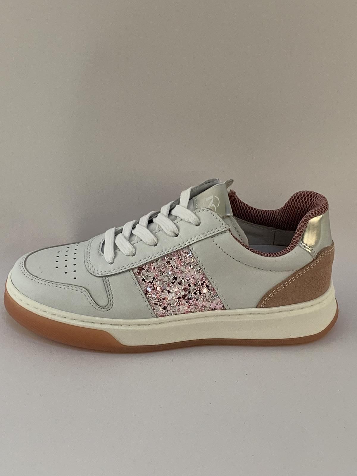 Nero Giardini Sneaker Wit+kleur meisjes (Trainer Glitter - 2241) - Schoenen Luca