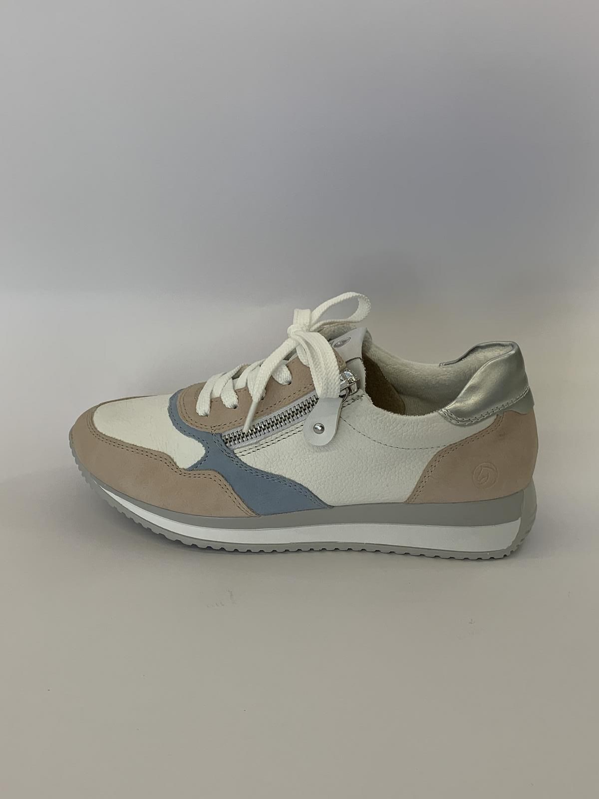 browser grafisch Verhogen Remonte Sneaker Wit+kleur dames (Sneaker Pastel Rits - D0H01-80) - Schoenen  Luca