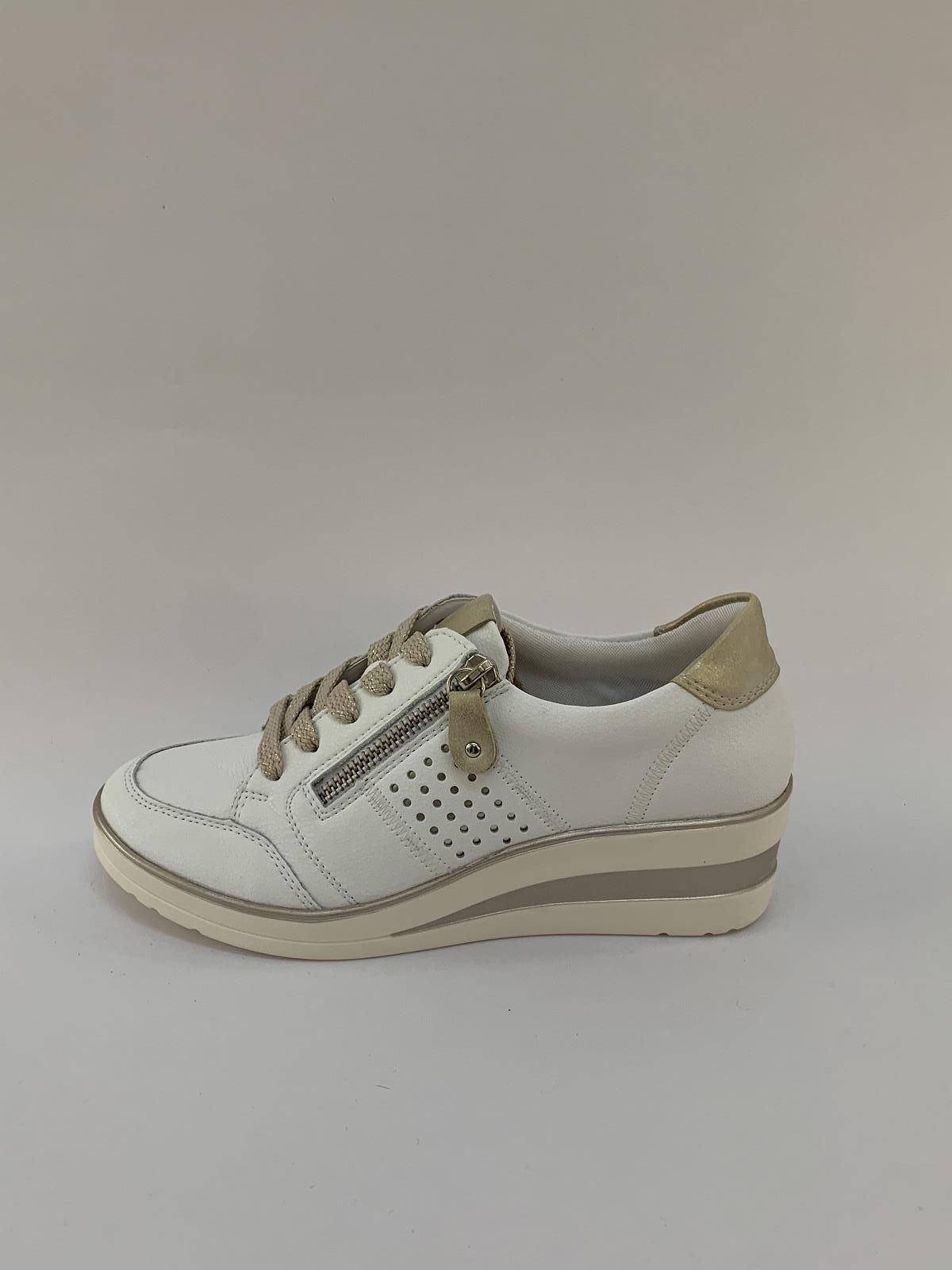 Remonte Sneaker Wit dames (Trainer Rits Zeppa Wit - R7215-80) - Schoenen Luca