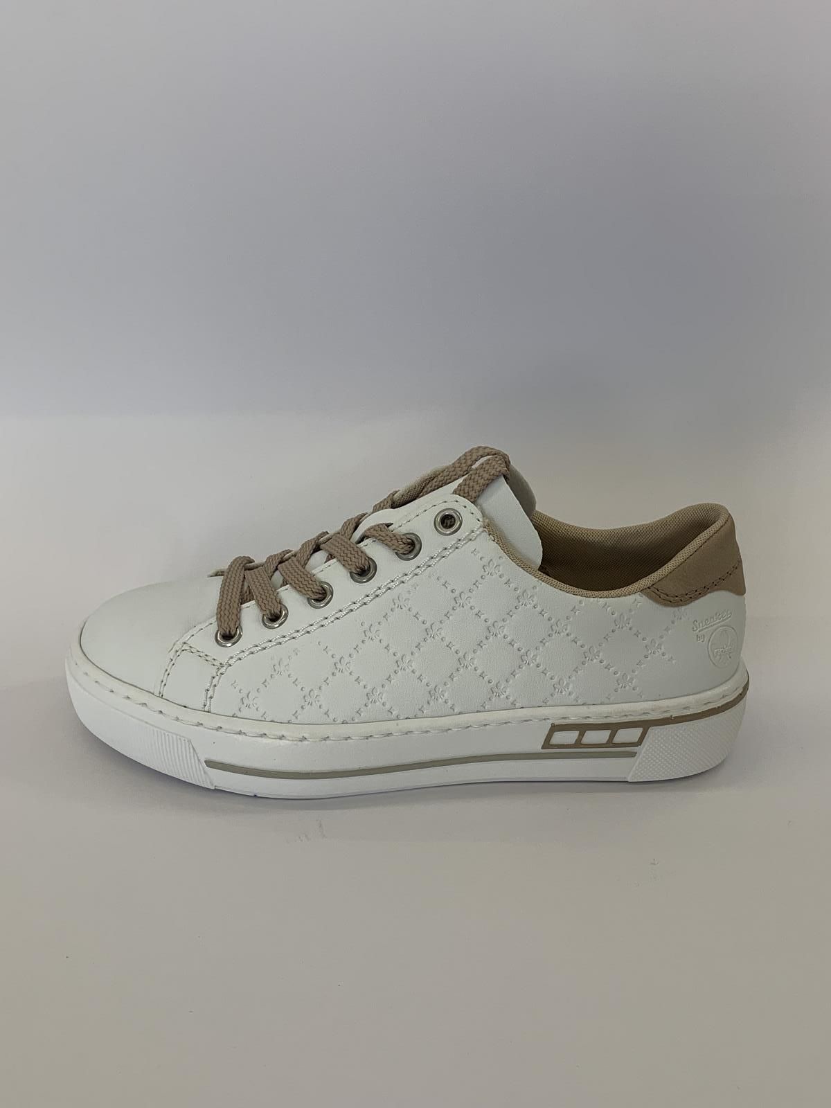 Rieker Sneaker Wit dames (Sneaker Tommy Wit - L88W2-80) - Schoenen Luca