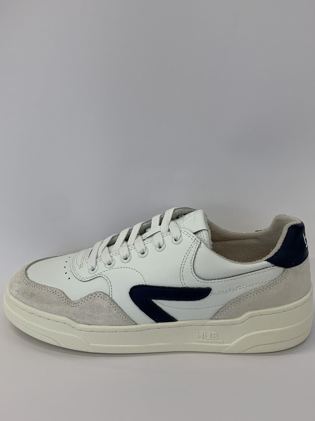 HUB Sneaker Wit+kleur heren (Sneaker Hub Blauw - Court-Z) - Schoenen Luca