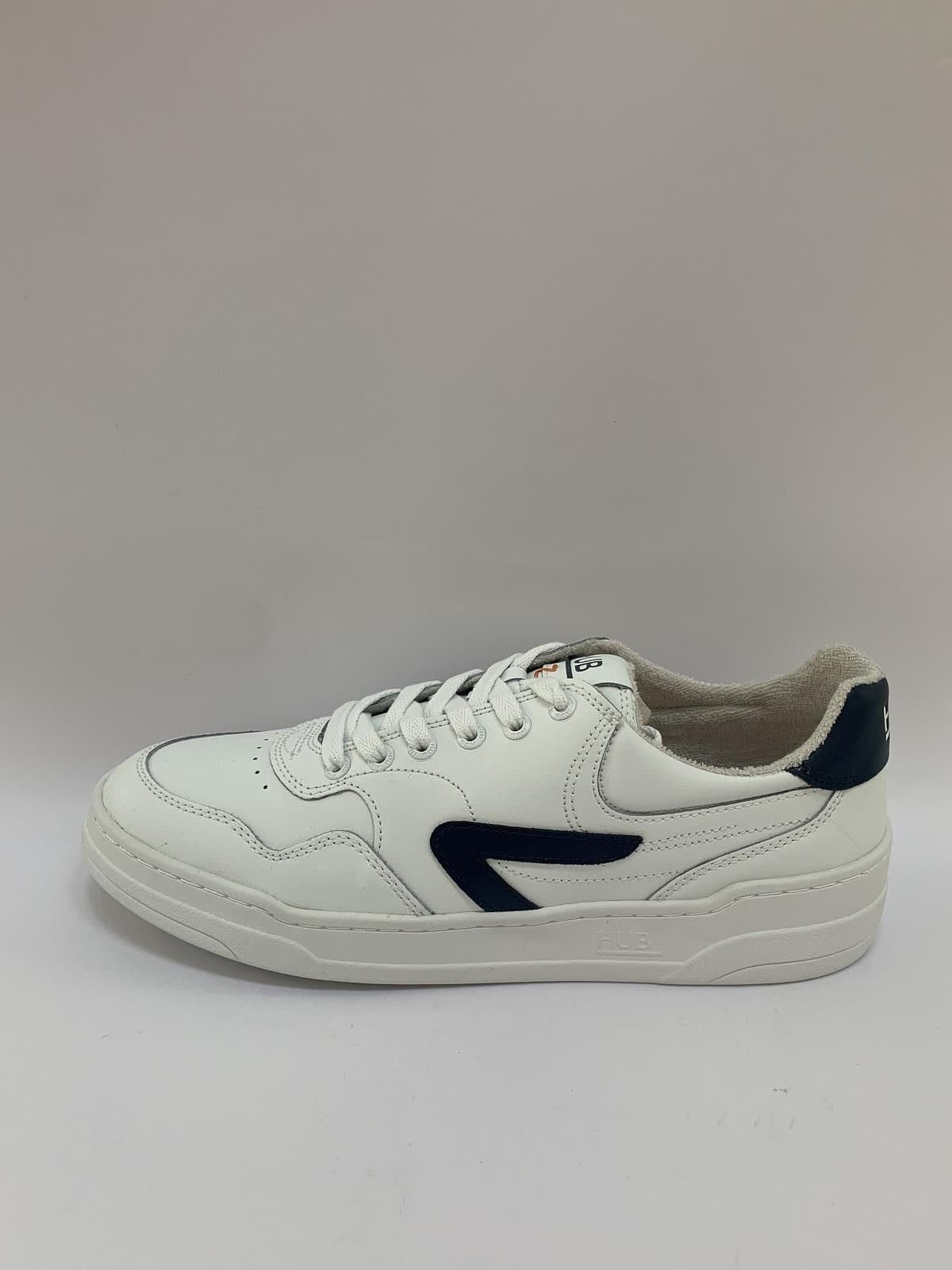 HUB Sneaker Wit+kleur heren (Sneaker Hub Wit/Jeans - Court-Z) - Schoenen Luca