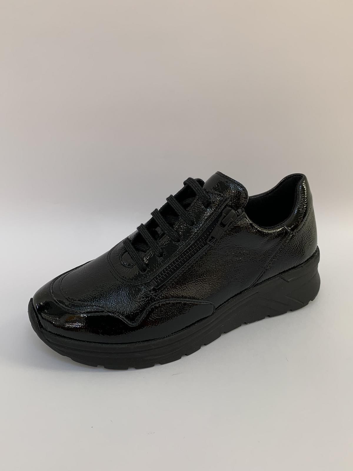 Solidus Sneaker Zwart dames (Sneaker Lak Zwart - 59071) - Schoenen Luca