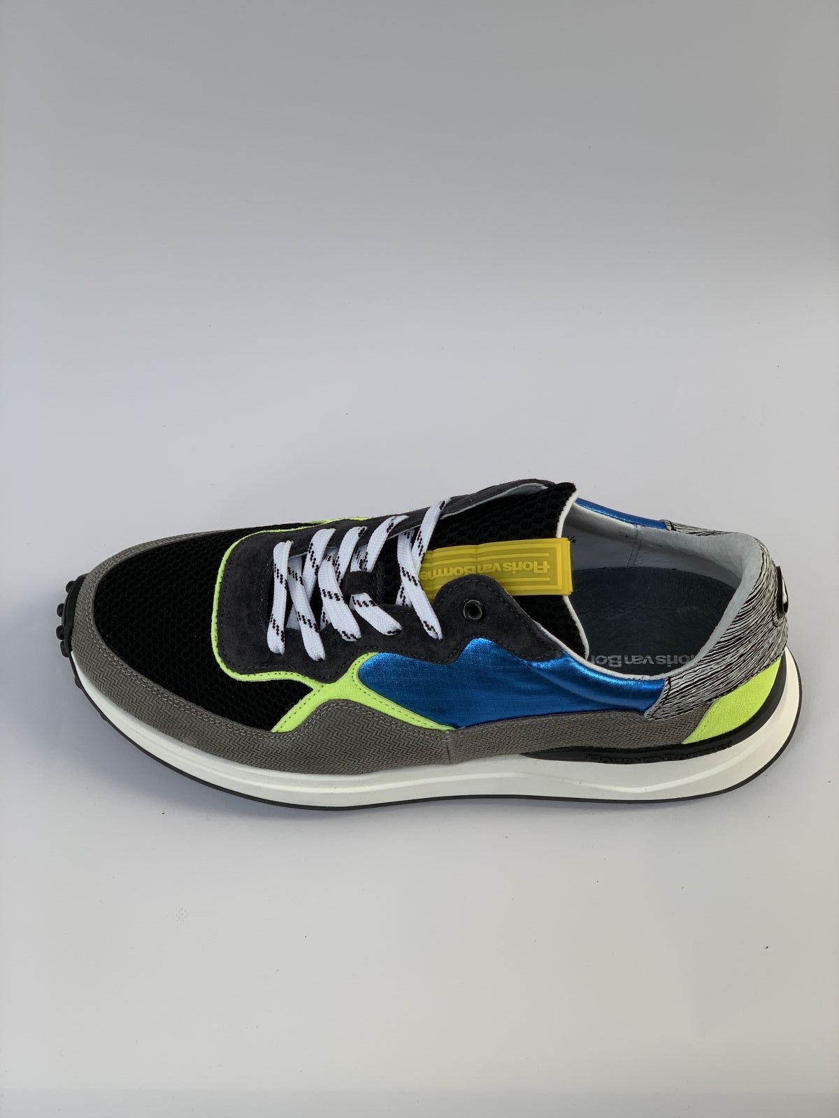 Van Bommel Sneaker Grijs+kleur heren (Runner Grijs/Geel - 16301) - Schoenen Luca